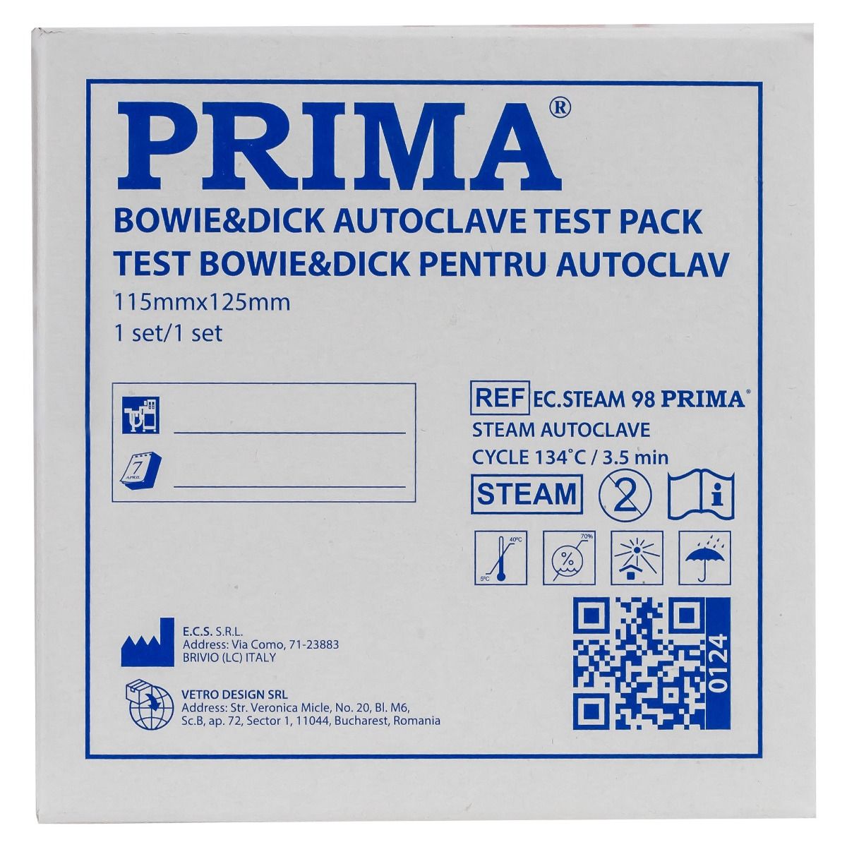 Test Bowie & Dick pentru autoclav Prima