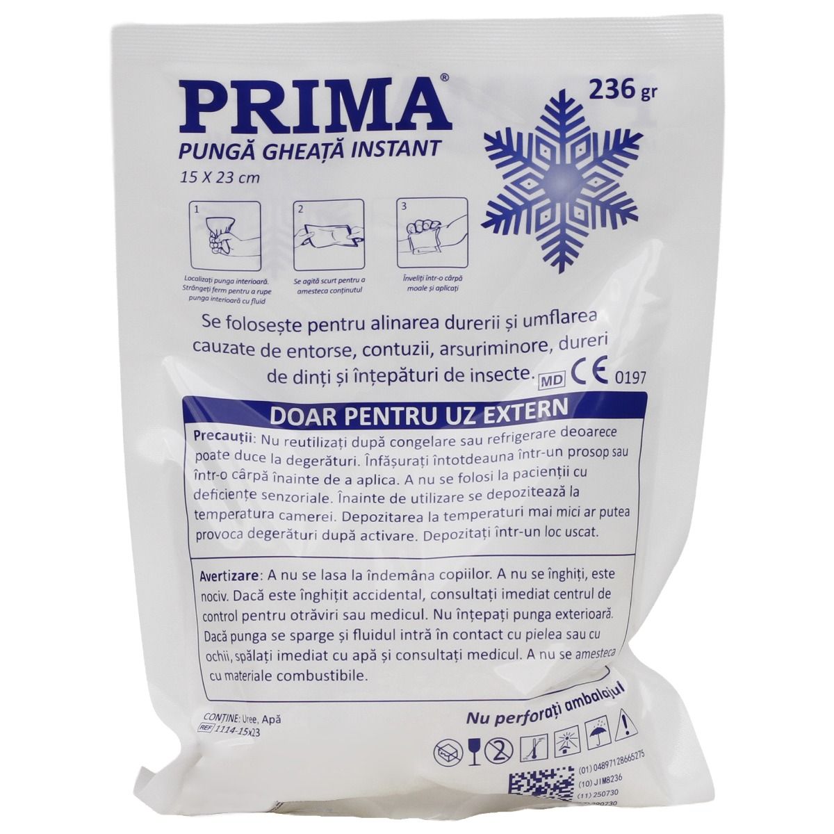 Pungă cu gheață instant PRIMA 15×23cm