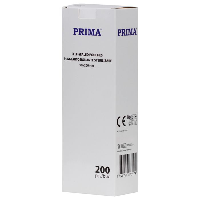 Pungi autosigilante sterilizare autoclav 90x260 mm PRIMA, 200 buc